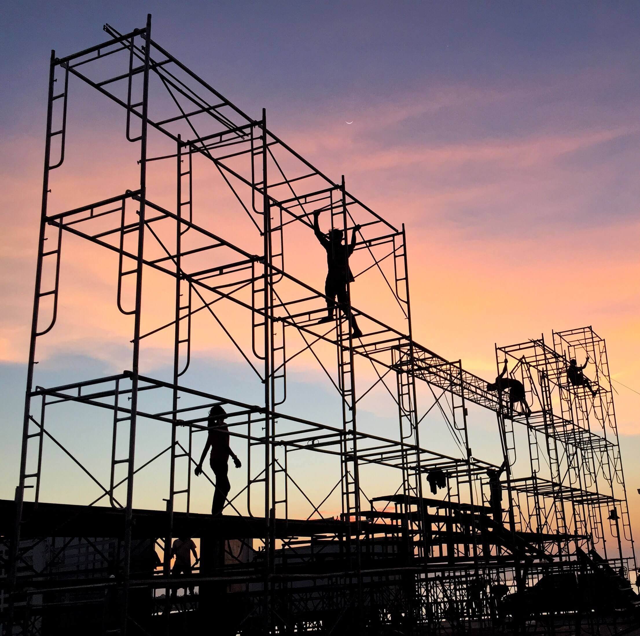 Detailed size description of industrial scaffolding