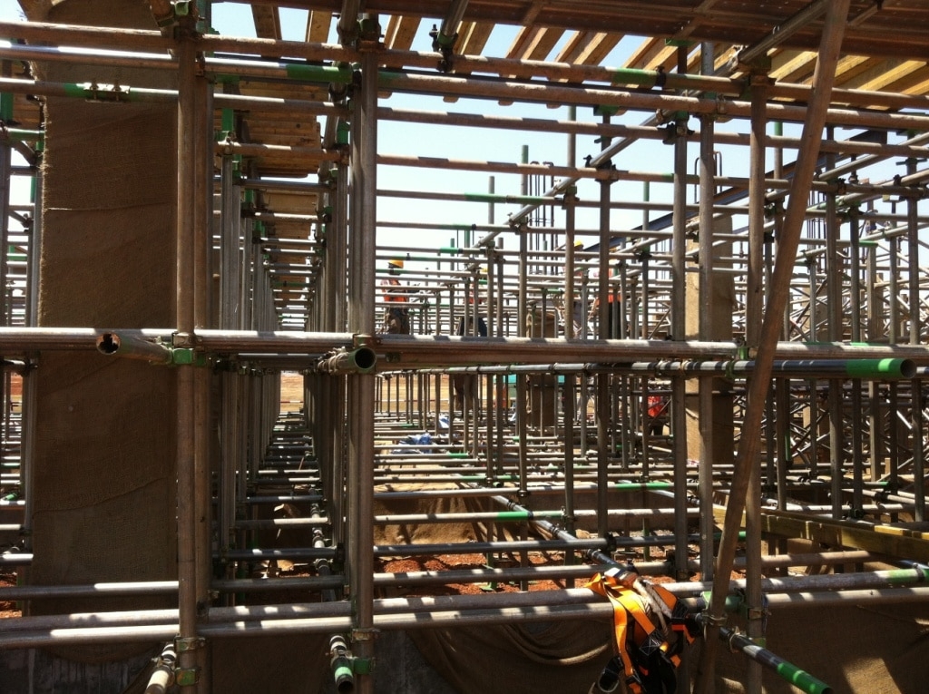 Requirements for the erection height of ground-type scaffolding